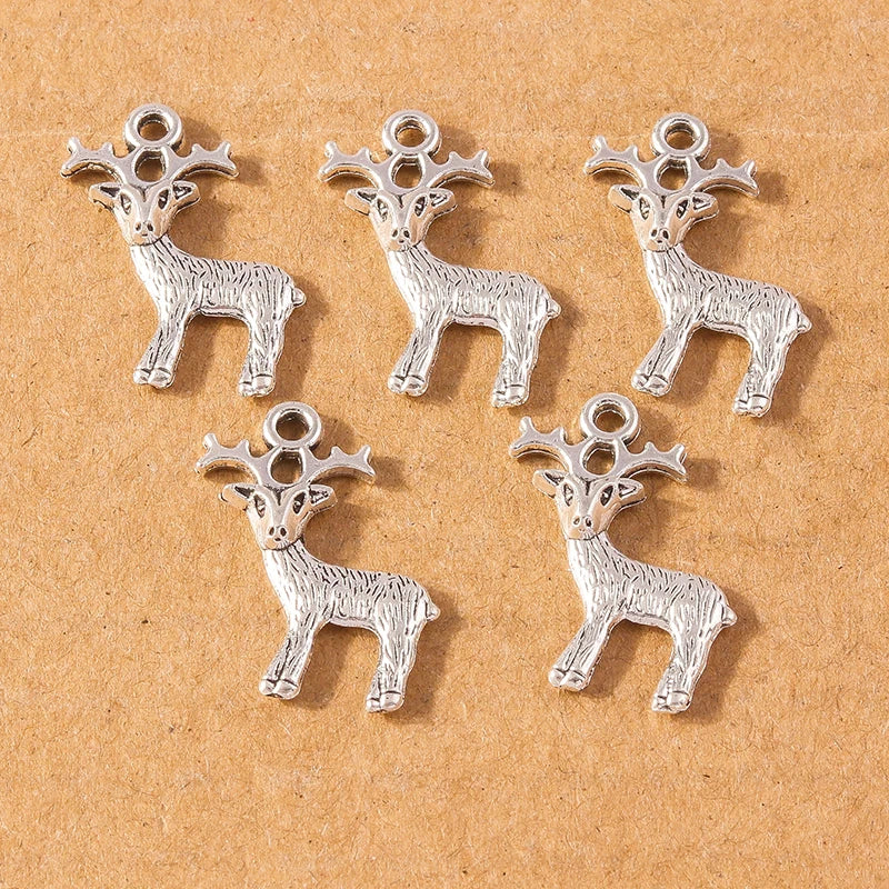 20 pcs Deer Elk Charms for X'mas Jewelry Making