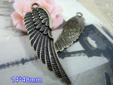 20 pcs Big Feather Charms Antique Bronze Tone 14*48mm Metal Charms Pendant