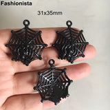 20 pcs Spider Web Charm Pendant 31x35mm Metal Horrible Insect Spider Charms