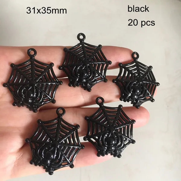 20 pcs Spider Web Charm Pendant 31x35mm Metal Horrible Insect Spider Charms