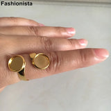 20 pcs Brass Blank Ring Tray 10/12mm Double Trays Adjustable DIY Ring