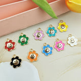 20 pcs Colorful Sunflower Enamel Charms for Jewelry Making