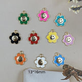 20 pcs Colorful Sunflower Enamel Charms for Jewelry Making