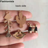 20 Cute Charms for Jewelry Making - Fish Bones, Telescope, Lip, Cactus Charms