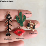 20 Cute Charms for Jewelry Making - Fish Bones, Telescope, Lip, Cactus Charms