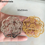 Filigree Dragon Flower Charm Pendant 50x53mm Metal Stamping Crafts DIY Supplies