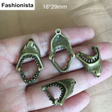 Great Shark Jaw Charm Pendant 18*29mm - Metal Bronze Charms