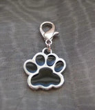 20 pcs Dog Paw Prints Dangle Bead Charm Hot Glaze Enamel with Lobster Clasp