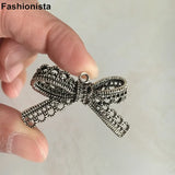 20 pcs Large Bronze Bowknot Pendant, Double Sided Metal Ribbon Charm, 22*44mm