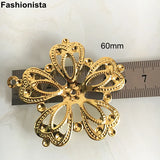20 pcs Large Filigree Flower Pendant Butterfly Metal Flower Charms DIY Crafts