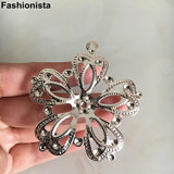 20 pcs Large Filigree Flower Pendant Butterfly Metal Flower Charms DIY Crafts