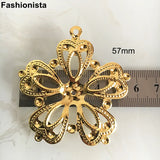 20 pcs Large Filigree Flower Pendant Butterfly Metal Flower Charms DIY Crafts