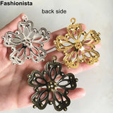 20 pcs Large Filigree Flower Pendant Butterfly Metal Flower Charms DIY Crafts