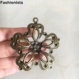20 pcs Large Filigree Flower Pendant Butterfly Metal Flower Charms DIY Crafts