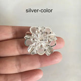 20 pcs 32mm 3-Layer Metal Mesh Flowers for Crafts Making Gold Silver 3D Flowers