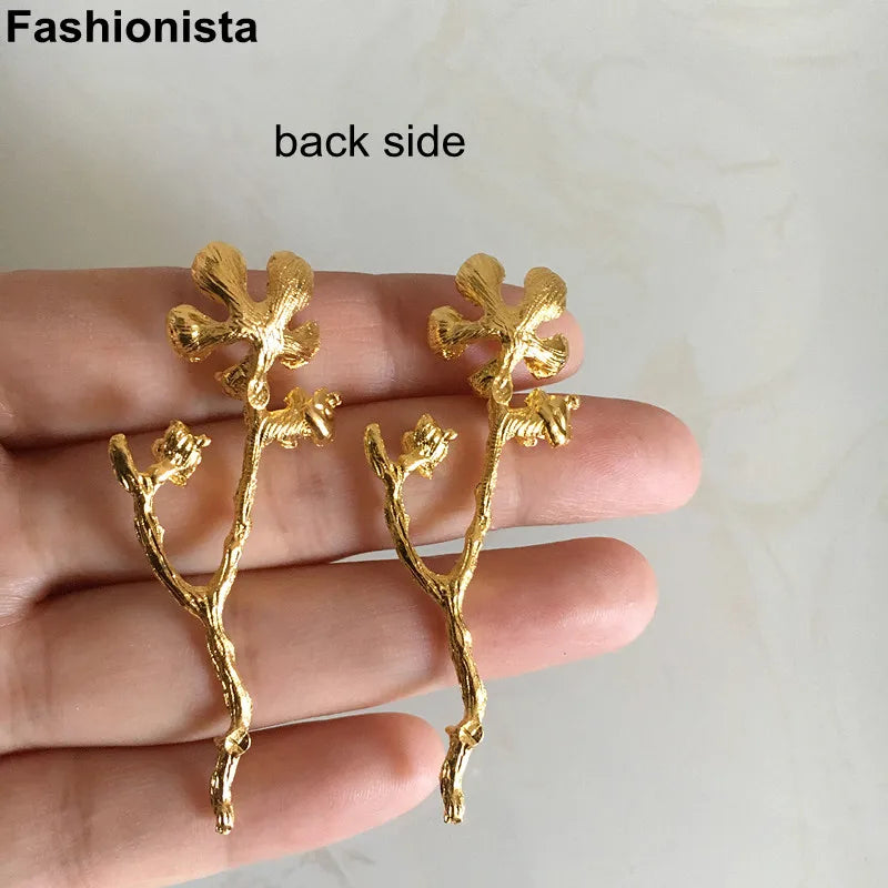 20 pcs Flower Branch Embellishment 22x58mm Gold/Silver-color