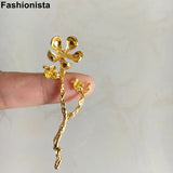 20 pcs Flower Branch Embellishment 22x58mm Gold/Silver-color