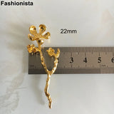 20 pcs Flower Branch Embellishment 22x58mm Gold/Silver-color