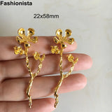 20 pcs Flower Branch Embellishment 22x58mm Gold/Silver-color