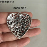 20 pcs Vintage Metal Filigree Heart Charms 38*41mm for Jewelry Making