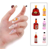 20pcs 3D Mini Wine Bottle Nail Charms DIY Nail Art Decoration