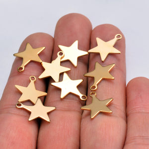 20 Pcs Tone Stainless Steel Small Star Charm for DIY Jewelry Making