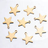 20 Pcs Tone Stainless Steel Small Star Charm for DIY Jewelry Making