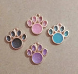 20 pcs/lot Enamel Animal Paw Print Charm Pendant for Pet Jewelry Making