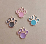 20 pcs/lot Enamel Animal Paw Print Charm Pendant for Pet Jewelry Making