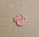 20 pcs/lot Enamel Animal Paw Print Charm Pendant for Pet Jewelry Making