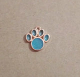 20 pcs/lot Enamel Animal Paw Print Charm Pendant for Pet Jewelry Making