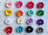 20 pcs/lot 3.5cm Multicolor Rhinestone Clip Fabric Baby Girls Appliques