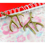 20 pcs Christmas Antlers Charms Metal Jewelry Pendant