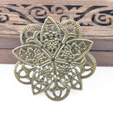 20 pcs/lot 45mm Metal Filigree Flowers Slice Charms Base Settings