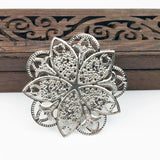 20 pcs/lot 45mm Metal Filigree Flowers Slice Charms Base Settings