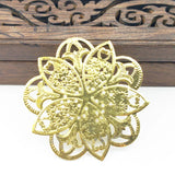 20 pcs/lot 45mm Metal Filigree Flowers Slice Charms Base Settings
