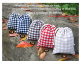 (20 pcs/lot) Plaid Color Linen Drawstring Bag Jewelry Pouch 10x13cm