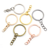 20 pcs/lot Key Chain 6 Colors Plated 50mm Long Round Split Keychain Keyrings