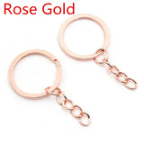 20 pcs/lot Key Ring Key Chain Plated 50mm Round Split Keychain Keyrings