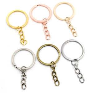 20 pcs/lot Key Ring Key Chain Plated 50mm Round Split Keychain Keyrings