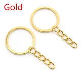 20 pcs/lot Key Ring Key Chain Plated 50mm Round Split Keychain Keyrings
