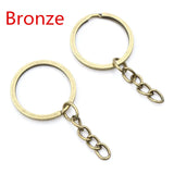 20 pcs/lot Key Ring Key Chain Plated 50mm Round Split Keychain Keyrings