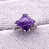 20 pcs Mixed Natural Purple Crystal Stone Rings Women's Jewelry