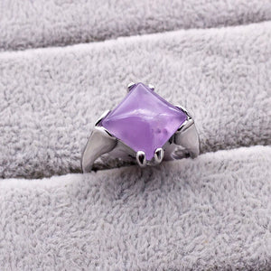 20 pcs Mixed Natural Purple Crystal Stone Rings Women's Jewelry