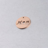 20 pcs/lot Stainless Steel Cutout MOM Round Pendant Charms