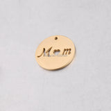 20 pcs/lot Stainless Steel Cutout MOM Round Pendant Charms
