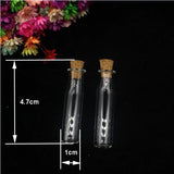 20 Glass Bottles with Cork for DIY Jewelry Pendants