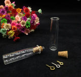 20 Glass Bottles with Cork for DIY Jewelry Pendants