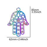 20 pcs/pack Fatima Hand Alloy Plated Colorful Pendant Necklace Bar Metal Jewelry