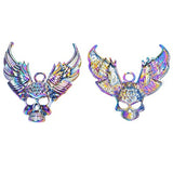 Skull Head Alloy Plated Colorful Pendant Necklace Bar Metal Jewelry
